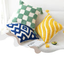 GobekUsa Boho Geometric Tufted Cushion Cover Cotton Canvas Pillow Covers