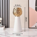 GobekUsa Gold Hammer Pattern Ceramic Vase: Creative Plant Pot for Table Decoration and Floral Arrangement