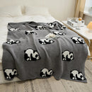 GobekUsa Kawaii Panda Jacquard Throw Blanket