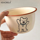 GobekUsa Carton Ceramic Soup Bowls - Set of 1 | Microwave & Dishwasher Safe