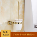 GobekUsa Brass & Crystal Bathroom Set: Towel Rack, Towel Bar, Paper Holder, Soap Dish