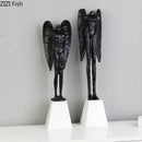 GobekUsa Angel Abstract Figures Sculpture Cast Iron Home Decor Statue Craft