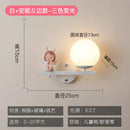 GobekUsa Children's Room Bedside Lamp: Creative Cartoon Eye Protection Led Wall Art Sconce