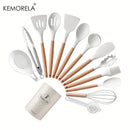GobekUsa 14-Piece Silicone Kitchen Utensil Set with Storage Box | Heat-Resistant Cooking Tools