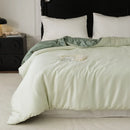 GobekUsa Double Layer Satin Queen Duvet Set Smooth & Cool Luxury Quilt Cover Pillowcases