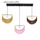 GobekUsa Coloured Tassel Glass Ball Pendant Light for Boho Minimalist Style Bedroom & Restaurant
