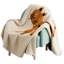 GobekUsa Kawaii Bee Pattern Cozy Blanket - Super Soft White Spot Edge Design