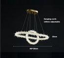 GobekUsa Crystal Flower LED Chandelier Round Ring Pendant for Dining Living Room Lighting
