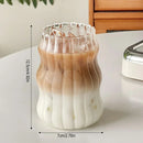 GobekUsa 650ml Latte Ribbed Cocktail Glass Set, Nordic Style Phnom Penh Water Juice Cup