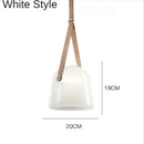 GobekUsa Glass Hanging Lamps Leather Pendant Light Fixture for Kitchen Living Room Bedroom