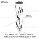 GobekUsa Cylindrical Chandelier: Modern Nordic Indoor Lighting for Living Room, Staircase & Ceiling