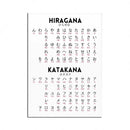 GobekUsa Japanese Hiragana Katakana Infographic Poster, Minimalist Design for Language Learners