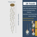 GobekUsa Gold Crystal Raindrop Chandelier for Staircase Foyer