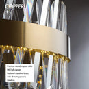 GobekUsa Brushed Gold Rings Crystal Chandelier Ceiling Lamp