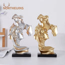 GobekUsa 26cm Resin Kissing Couple Figurines - Valentine's Day Decor & Gift