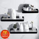 GobekUsa Black Glass Bathroom Shelf Corner Rack, Aluminum Cosmetic Shelf for Shower Room