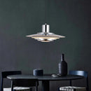 Art Deco White and Silver Aluminum Pendant Light