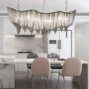 GobekUsa Gold Tassel Chain Chandelier LED Hanging Lamp Lustres for Dining Room