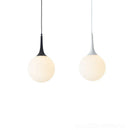 GobekUsa Glass Ball LED Pendant Lights for Modern Living Room, Black/White Horn Fixtures