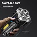 GobekUsa LED Flashlight: High-light with 4 Lamp Beads, COB Floodlight, USB Rechargeable Outdoor Torch