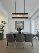 GobekUsa Kristal Glass Rectangle Pendant Lights - Nordic Classic Dining Table Luminaire