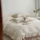 GobekUsa Korean Floral Lace Duvet Cover: Luxury Soft Quilt for Queen King, Breathable Home Decor
