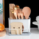 GobekUsa Double Grid Cutlery Organizer Drainer - Kitchen Utensil Holder and Sponge Rack