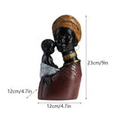 GobekUsa African Exotic Black Mother And Child Resin Statues Retro Figurines For Home Decor
