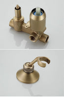 GobekUsa Antique Brass Shower Faucet Set with 10 Inch Round Head - Bathroom Wall Kit