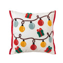 GobekUsa Christmas Santa Snowflake Embroidery Pillow Cover Square Cotton 45x45cm