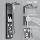 GobekUsa Rainfall Shower Panel with Storage Rack and Massage Jets