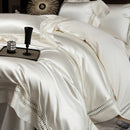 GobekUsa 1000TC Egyptian Cotton Luxury Satin Bedding Set with Wide Hollow Edge
