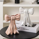 GobekUsa Bowknot Ceramic Vase: Shiny Porcelain Floral Decor for Aesthetic Rooms
