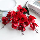 GobekUsa Artificial Orchid Magnolia Bouquet for Wedding Home Decor and Easter, Living Room Fake Flower