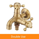 GobekUsa Antique Brass Garden Bibcocks Single Cold Tap Faucet for Outdoor Use