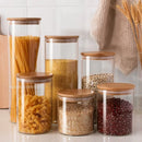 GobekUsa Bamboo-Covered Glass Storage Jars: Airtight Solution for Kitchen Organizing