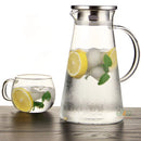 GobekUsa Glass Pitcher - Large Heat-Resistant Borosilicate Jug with Stainless Steel Lid