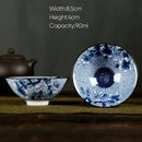 GobekUsa Blue and White Porcelain Hand-Painted Tea Cups - Set of 1