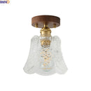 GobekUsa Glass LED Ceiling Lamp Copper Walnut Modern Living Room Lighting Fixtures