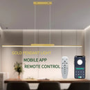 Minimalist Black Linear LED Pendant Light, Dimmable
