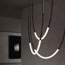 GobekUsa Leda Black Line Chandelier: Stylish Luminaire for Dining & Living Room; Stairwell Lighting