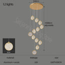 GobekUsa Double Story LED Ring Chandelier - Modern Nordic Style Living Room Lighting