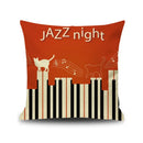 GobekUsa Letter Notes Piano Graphic Print Linen Pillowcase 45x45cm Living Room Decor