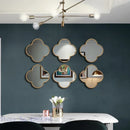 GobekUsa Golden Border Geometric Plum Flower Mirror Wall Decoration