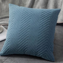 GobekUsa Blue Wave Crimping Quilted Cushion Cover for Home Sofa Bed Decor