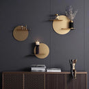 GobekUsa Gold Metal Round Wall Storage Shelf with Hooks