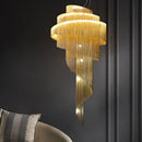 GobekUsa Gold/Silver Aluminum Chain Chandelier - Luxurious Living Room Hall Hotel Decoration