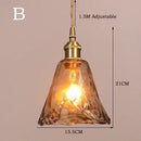 Retro Amber Glass Japanese-Style Pendant Light