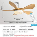 GobekUsa 58" Modern LED Ceiling Fan Light Strong Winds for Living Room & Restaurant