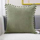 GobekUsa Beige Pompom Decorative Pillow Cover Set - Premium Quality Home Sofa Decor